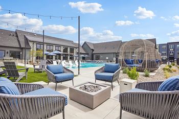 Electric fire pits with seating area